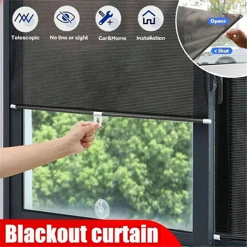 Car Window Roller Blinds Sun Shade Visor Baby Interior UV Protection Mesh UV Protection