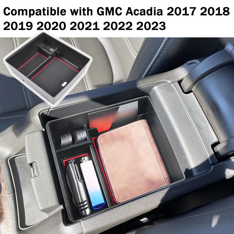 Car Center Console Organizer For GMC Acadia 2017- 2021 2022 2023 Interior Accessories Armrest Insert Tray Coin Storage Holder