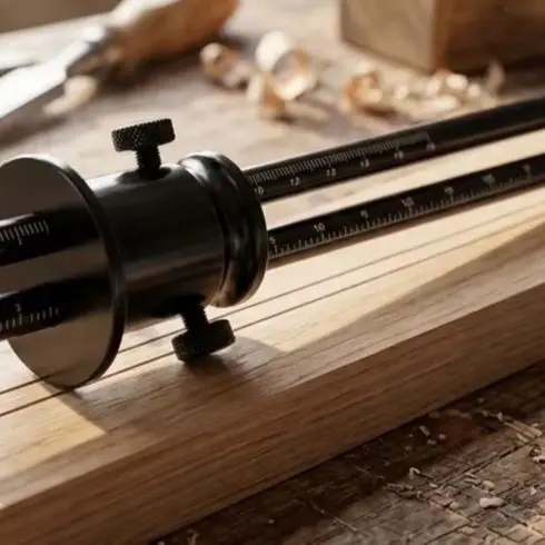 Dual Scribe Wood Marking Gauge CNC Aluminum Tool With Independent Locking Knobs For Woodworking Tenon Dovetail Layout