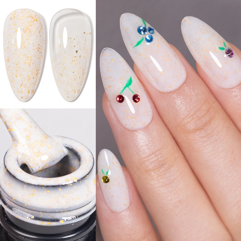 AWStorG 6 قطعة/المجموعة 7.5 مللي الذهب تقشر بريق المطاط قاعدة هلام البولندية إثارة الترتر شبه دائم نقع قبالة مسمار الفن الورنيش