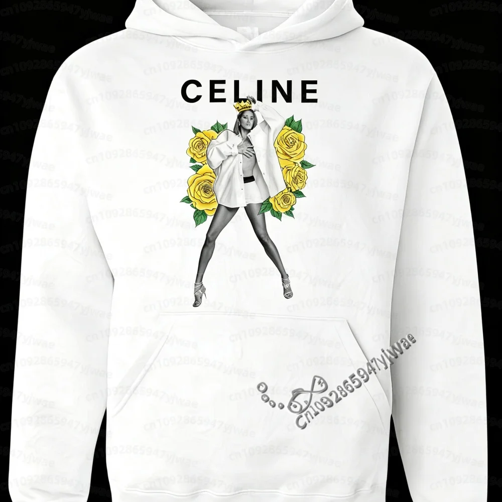 Herren Damen Celine Dion Paris 2026 Tour Hoodie Unisex Pullover Kapuzenpullover Vintage Konzert Grafik Fan Tops Herren Hoodies – Detail 10