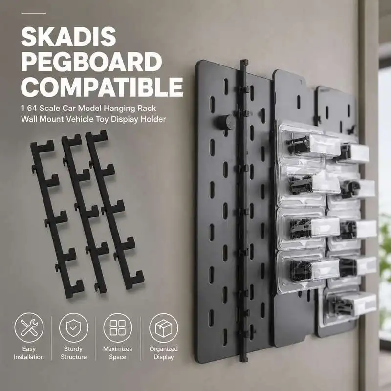 Skadis Pegboard Compatible 1 64 Scale Car Model Hanging Rack Wall Mount Vehicle Toy Display Holder