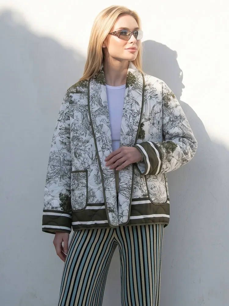 HH Elegant Womens Long Sleeve Outwears Office Loose Cardigan Coat Weekend Vintage Party Casual Beach Vacation Printed Jacket