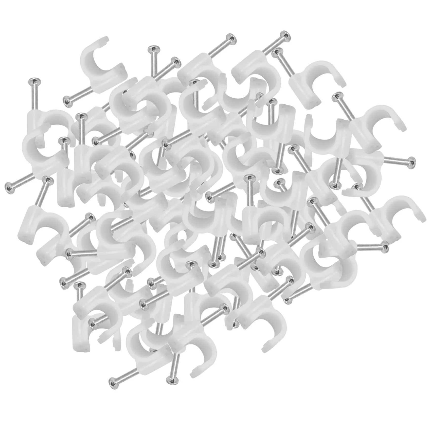 300 Pieces Of Cable Staples Clip Wall Wire Nail Fixture For Ethernet Cable Rg6 Rg59 Cat5 Cat6 Rj45 Tv Wire Cable 7Mm White