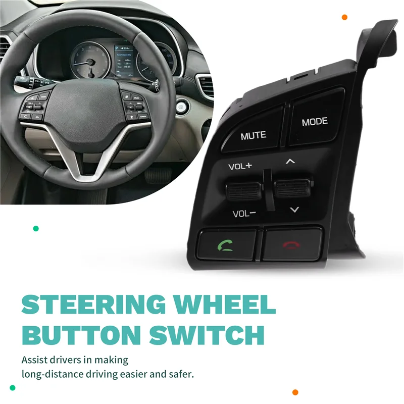 

Steering Wheel Cruise Control Remote Volume Button Switch 96710-D3500 96720-D3200 For Hyundai Tucson 2015-2019-A08Q