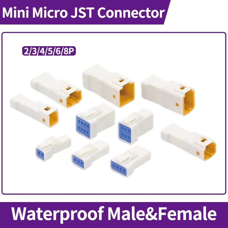 

5/10/100 Sets Mini Micro JST Connector Auto Waterproof JWPF Series 2/3/4/5/6/8P Male Female Terminal Butt Housing Socket Plugs