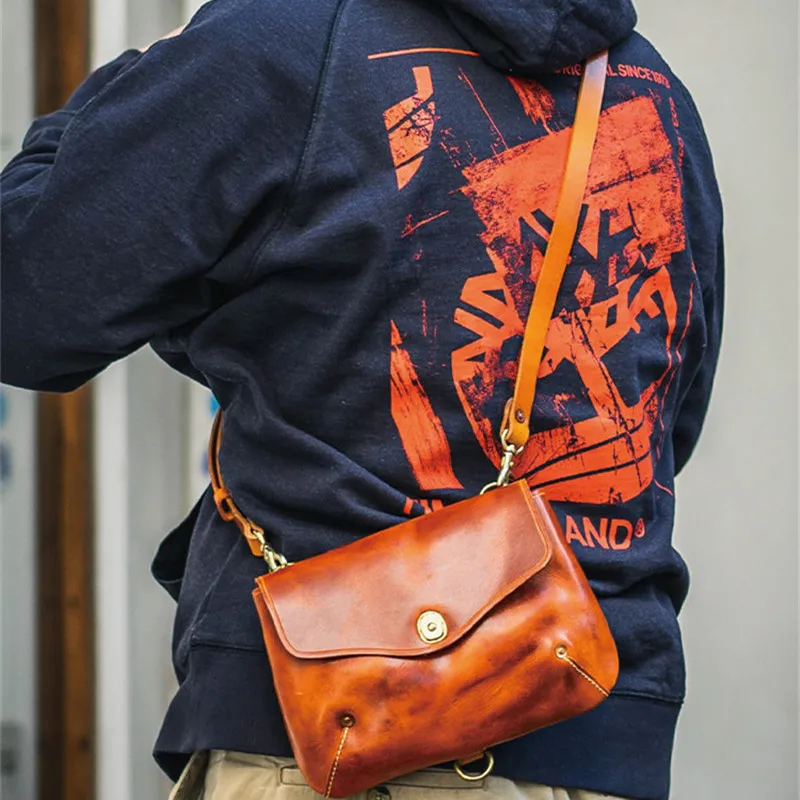 

Fashion luxury daily natural genuine leather men's messenger bag organizer outdoor casual real cowhide teens small shoulder bag