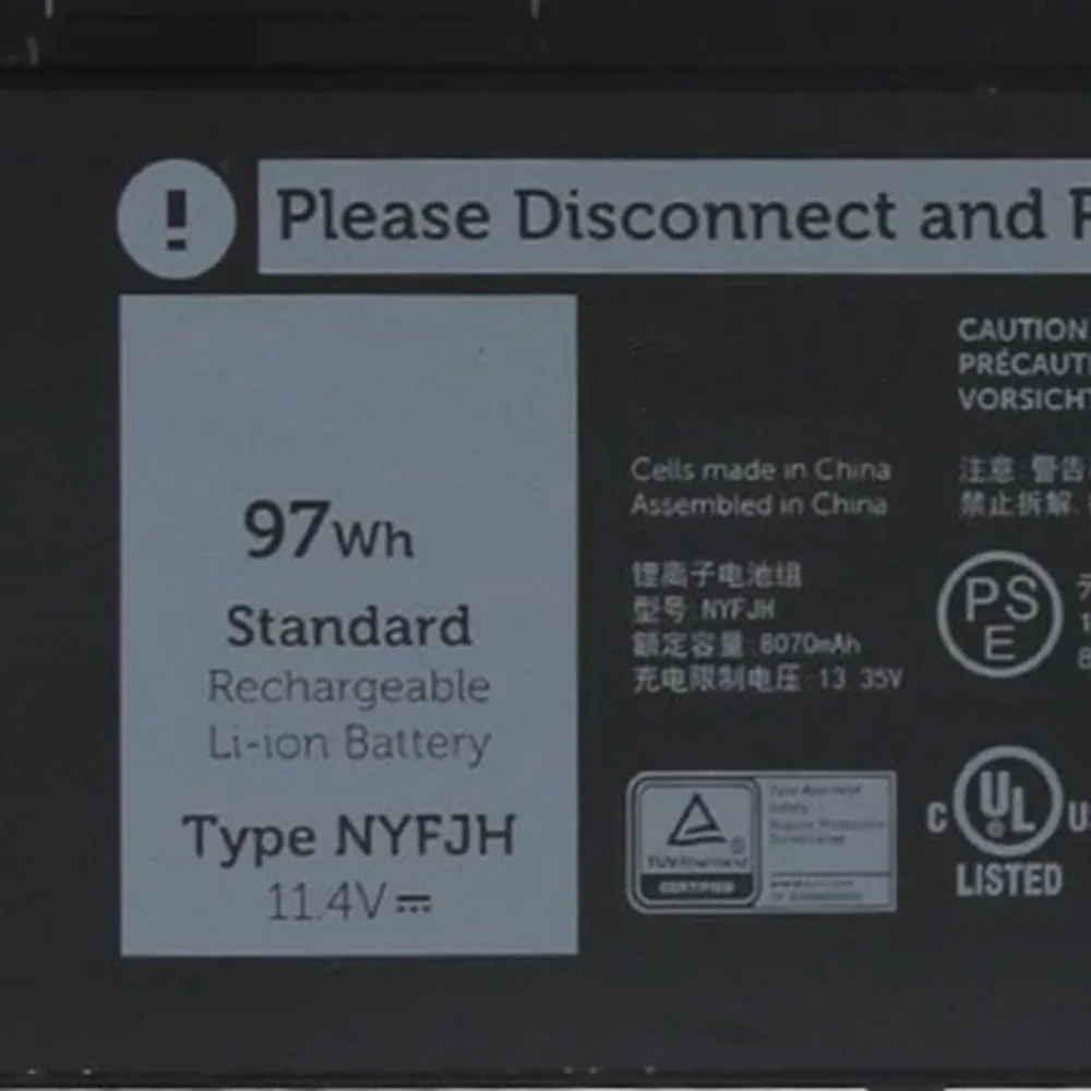 5TF10 97WH NYFJH เดิมแบตเตอรี่แล็ปท็อปสำหรับ Dell Precision 7530 7540 7730 7740 P34E P74F RY3F9 H6K6V 7M0T6 0VRX0J DP9KT GW0K9