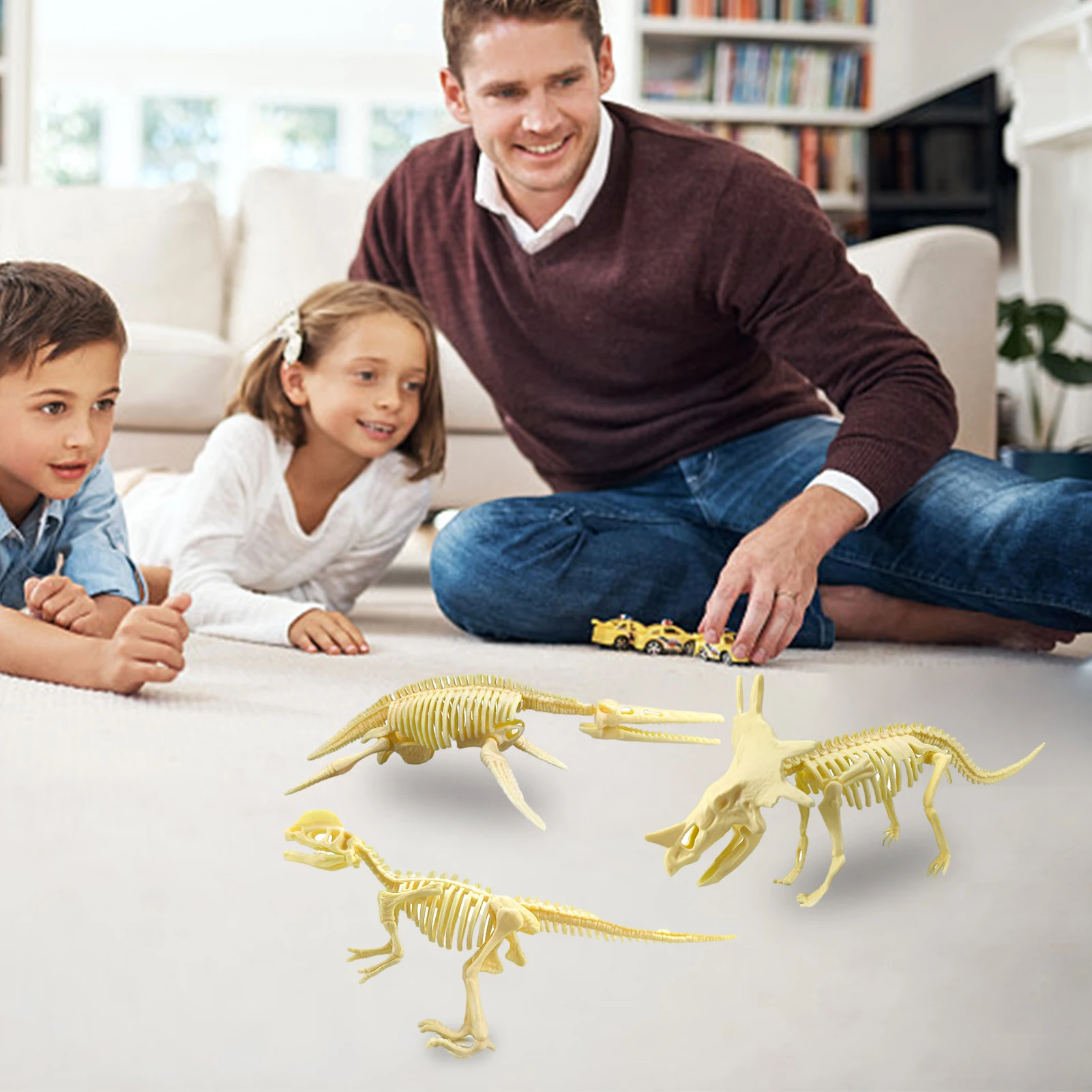 3D Skeleton Dinosaur Hands Craft 7 Pieces Hands Craft 3D Dinosaur Puzzle Simulation Dinosaur Skeletons Dinosaur Bone Toys For