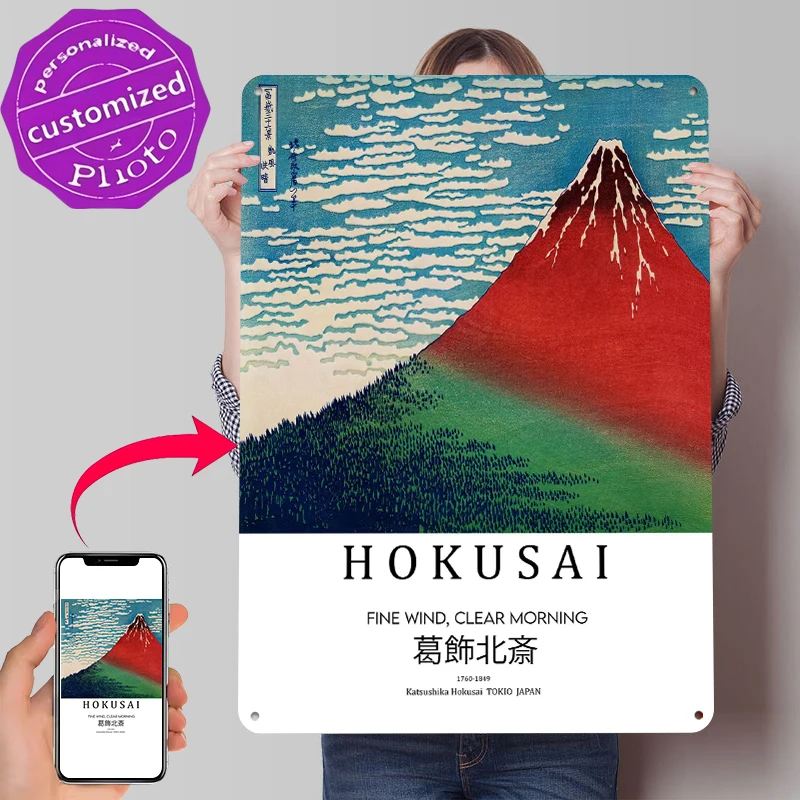 Katsushika Hokusai Fine Wind Decorations for Home Decoration Luxury Wand Deko Desk Decor Room Coffee Bar Accessories Retro Wall