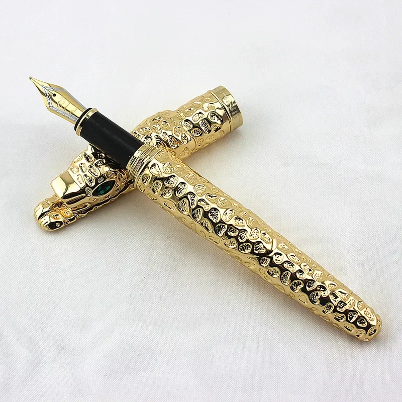 Luxury Jinhao Full Metal Fountain Pen Golden Leopard Ink Pen for Writing Business Office Gift canetas