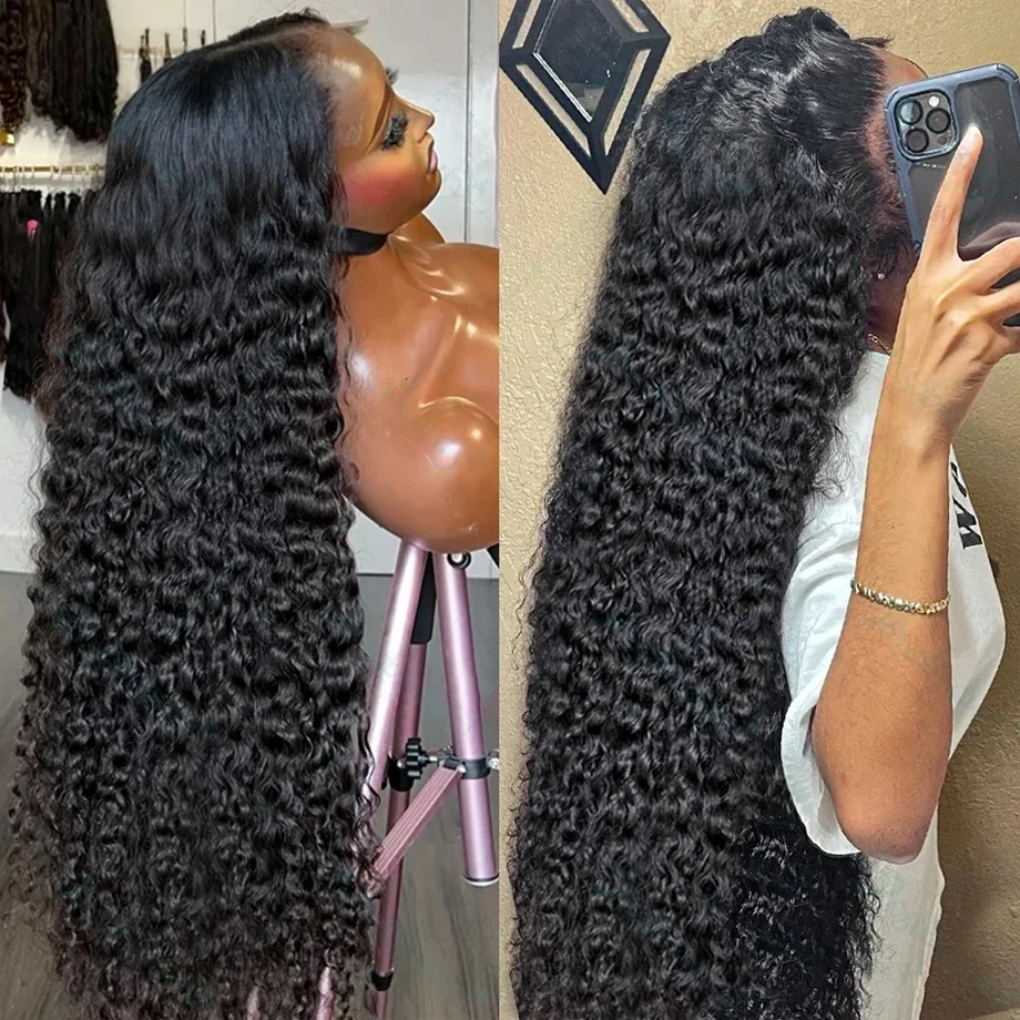 Deep Wave Lace Front Wigs Human Hair 4x4 Lace Closure Wig 13x4 Curly Wigs Human Hair Transparent Lace Wig 200 Density Remy Hair