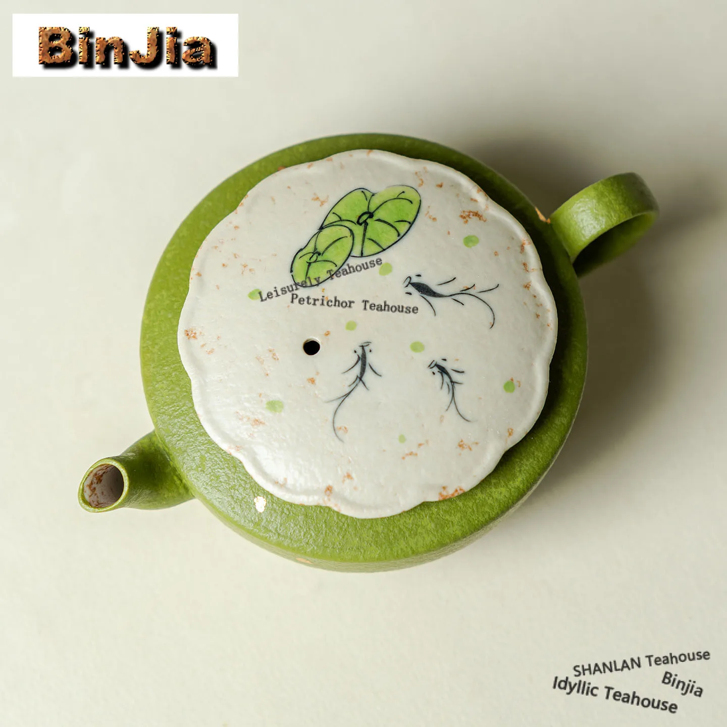 

120 мл ручная роспись листьев лотоса и рыбы дизайн чайник антикварный чайник заварочный горшок чайник с шариковым отверстием чайный сервиз украшение