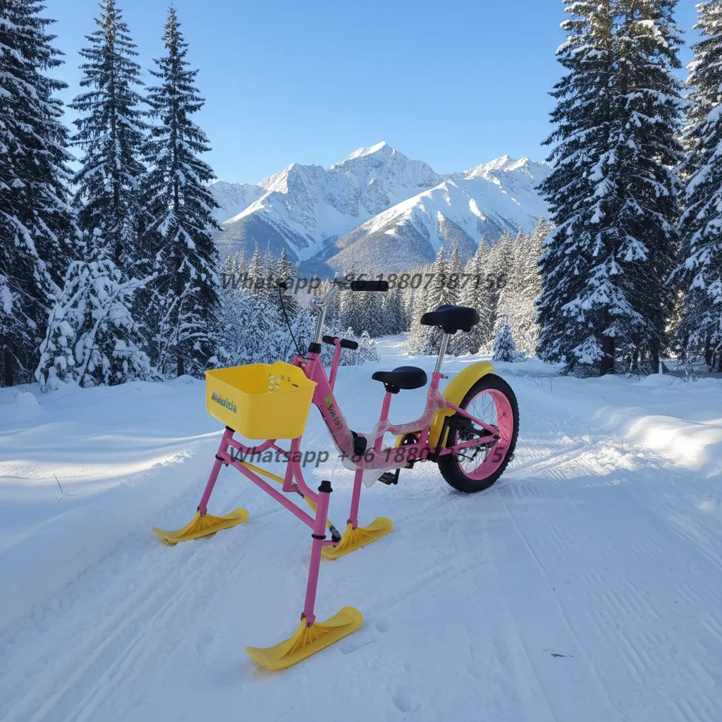 Freestyle Double/Single Ice Bikes Snow Ski Tricycles Stainless Steel Aluminum Frame 200KG Capacity Eco-Friendly Outdoor Snow