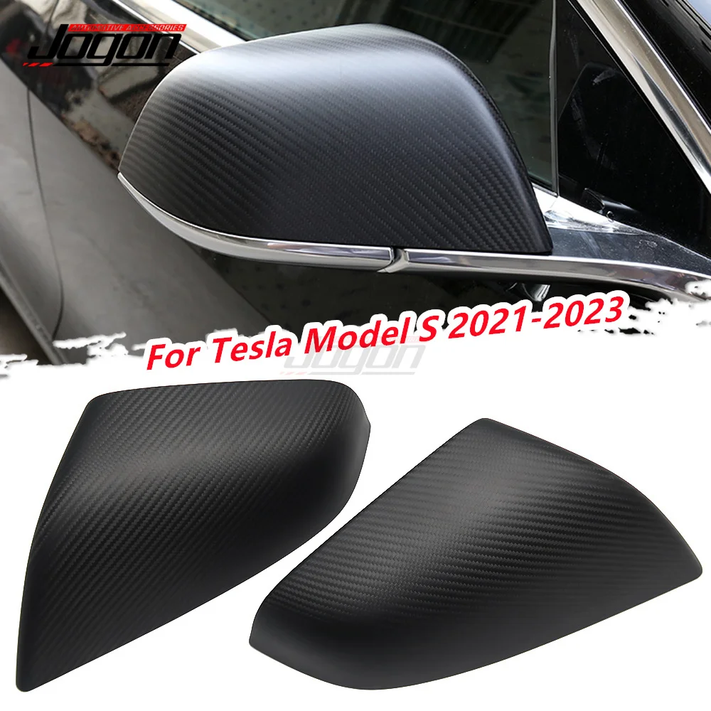 

Glossy & Matte Real Carbon Fiber Side Wing Mirror Caps Cover For Tesla Model S 2021 2022 Accessories Car Side Mirror Cap