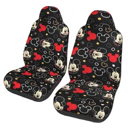 Mickey Mouse Head 2 Front Car Seat Covers for Cars Truck Sedan SUV Flexible Bucket Seats Cover