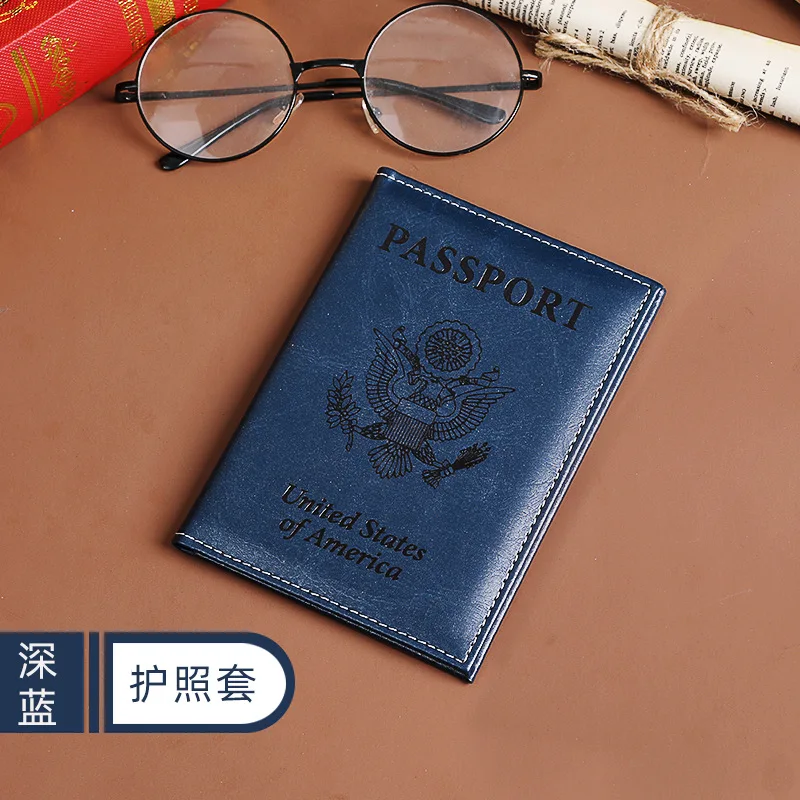 Fashion Passport Cover USA Travel Wallet Document Orginizer Card Holder Pu Case for Pasports Luggage Tags