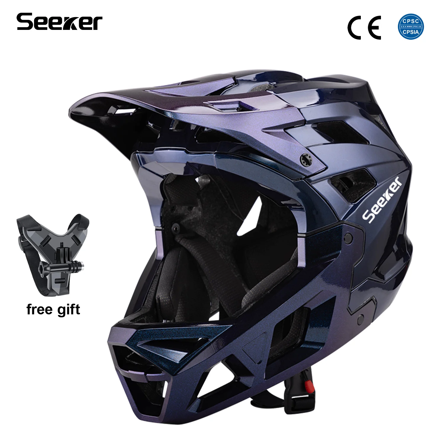 

Легкий горный велосипедный шлем Seeker для бездорожья, полнолицевой защитный шлем для даунхилла, велосипедный шлем для взрослых, для езды на открытом воздухе.