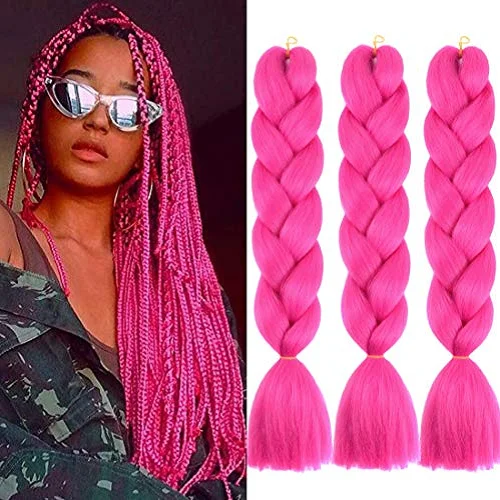 Pink Hair Human Bulk Hair Natural Straight Hair For Braiding 100g Real Human Hair Extension Braiding Hair Bundles 26 Inches