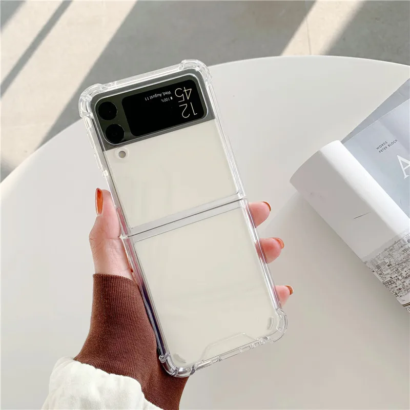 

1.5 mm Four Corners Anti-Drop Shockproof Hard Acrylic Clear Phone Case for Samsung Z Flip 6 5 4 3 Fold transparent Cover