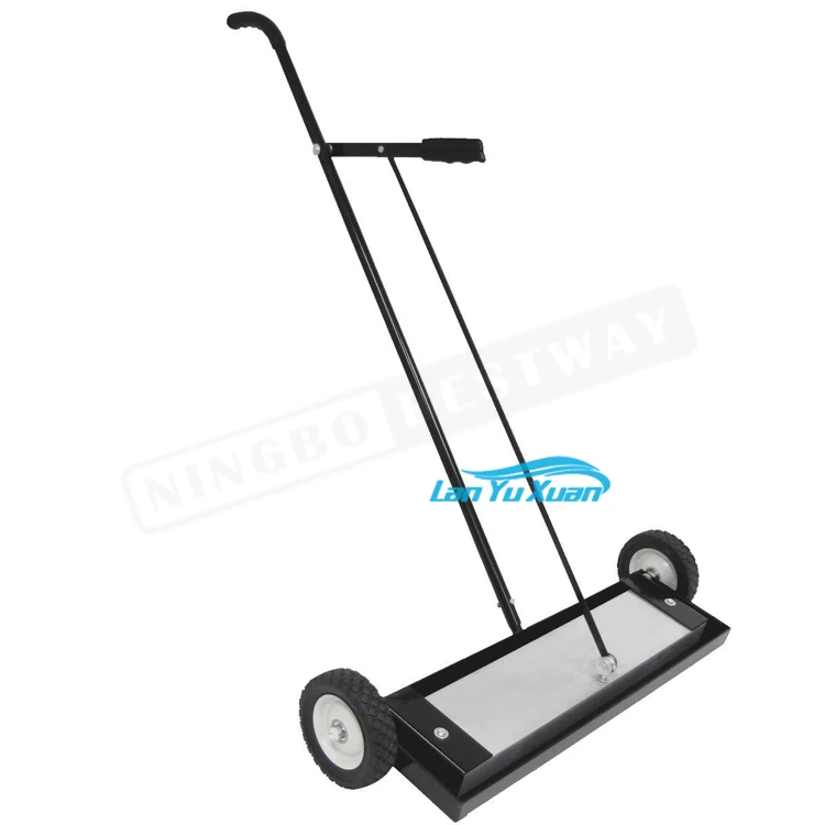 24 Inches Hand Push Small Wheeled Rolling Cleaning Magnetic Road Floor Sweeper