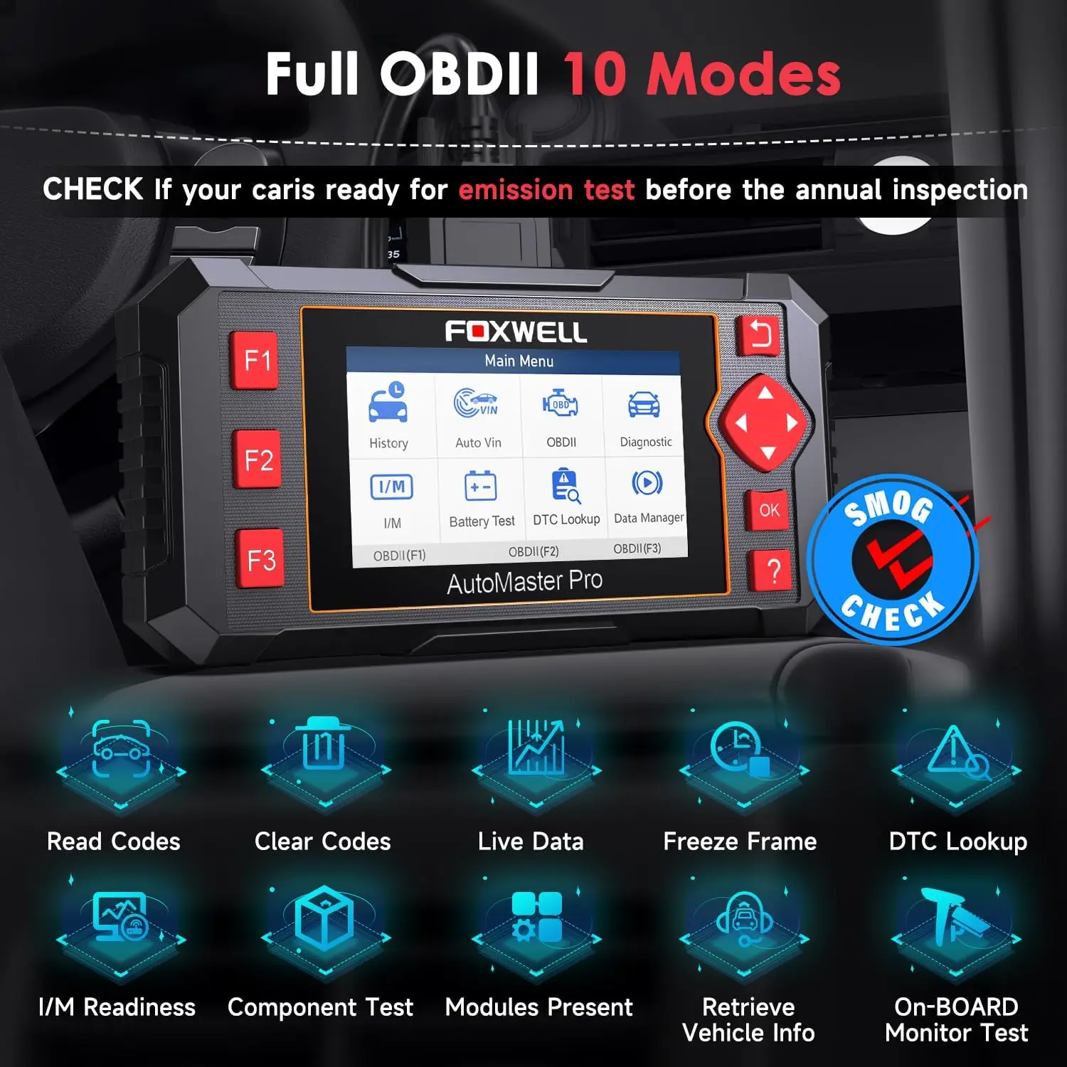 FOXWELL NT604 Elite OBD2 Scanner Engine ABS SRS Transmission Diagnostic Tools Automotive Scanner OBD 2 Car Diagnostic Tools