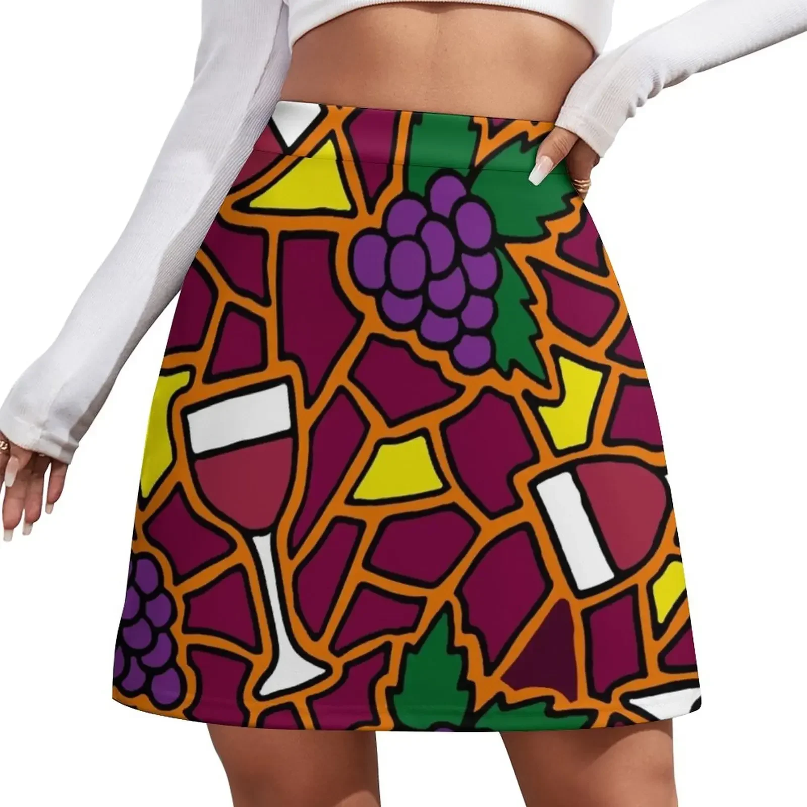 

Wine Time || Happy Hour || Mosaic Mini Skirt School uniform Women's summer dress fairy grunge women's golf wear summer