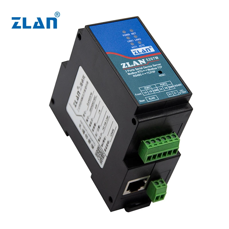 Шлюз ZLAN5207M RJ45 serial modbus tcp ethernet iot rs485