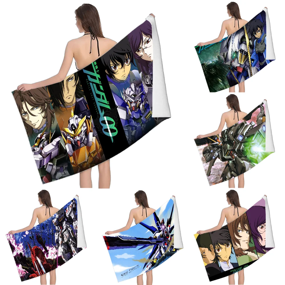 Mobile Suit Gundam Narrative  pattern beach towel, quick drying and absorbent, The fabric is made of cotton and does not fade