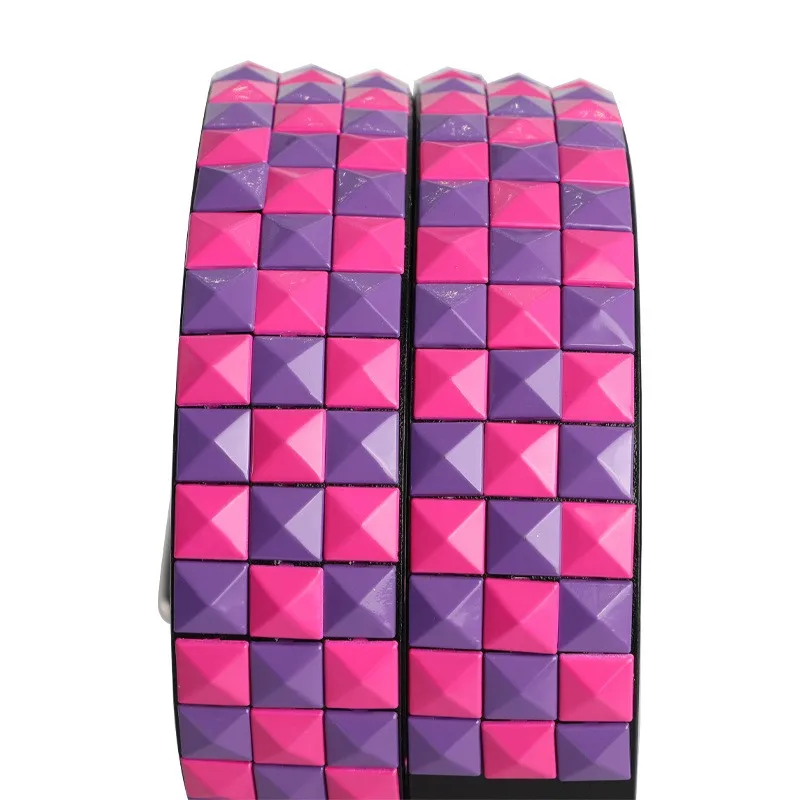 Neuer mehrfarbiger Nietengürtel für Damen, Heavy-Metal-Gürtel für Herren und Damen, Y2K-Gürtel für Herren und Damen, Punk-Rock-Jeansgürtel. – Detail 7