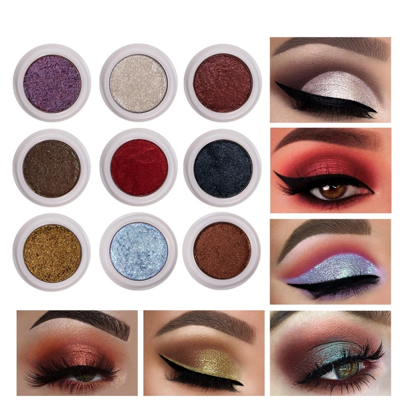 12 Colors Metallic Super Shock Eyeshadow Palette Makeup Smooth Fine Powder Sparkle Maquiagem Eyes Cheeks Shimmer Glitter Party