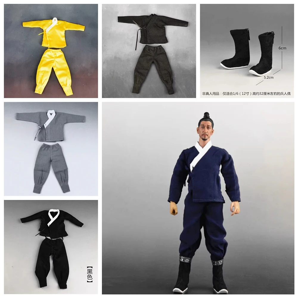 1-6-男性スカートパンツ古代下着韓服服-diy-靴伝統韓服の服-12-インチアクションフィギュア模型玩具