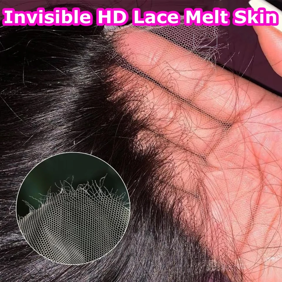 SKINLIKE مستقيم 13x6 غير مرئي HD الدانتيل أمامي تذوب جلود 5x5 6x6 HD الدانتيل إغلاق الأذن إلى الأذن 13X4 الدانتيل أمامي مستقيم