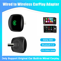 2 in 1 Wired to Wireless Carplay&Android Auto Adapter Mini AI Box Compatible with 99% of Cars Plug and Play WiFi Smart Dongle