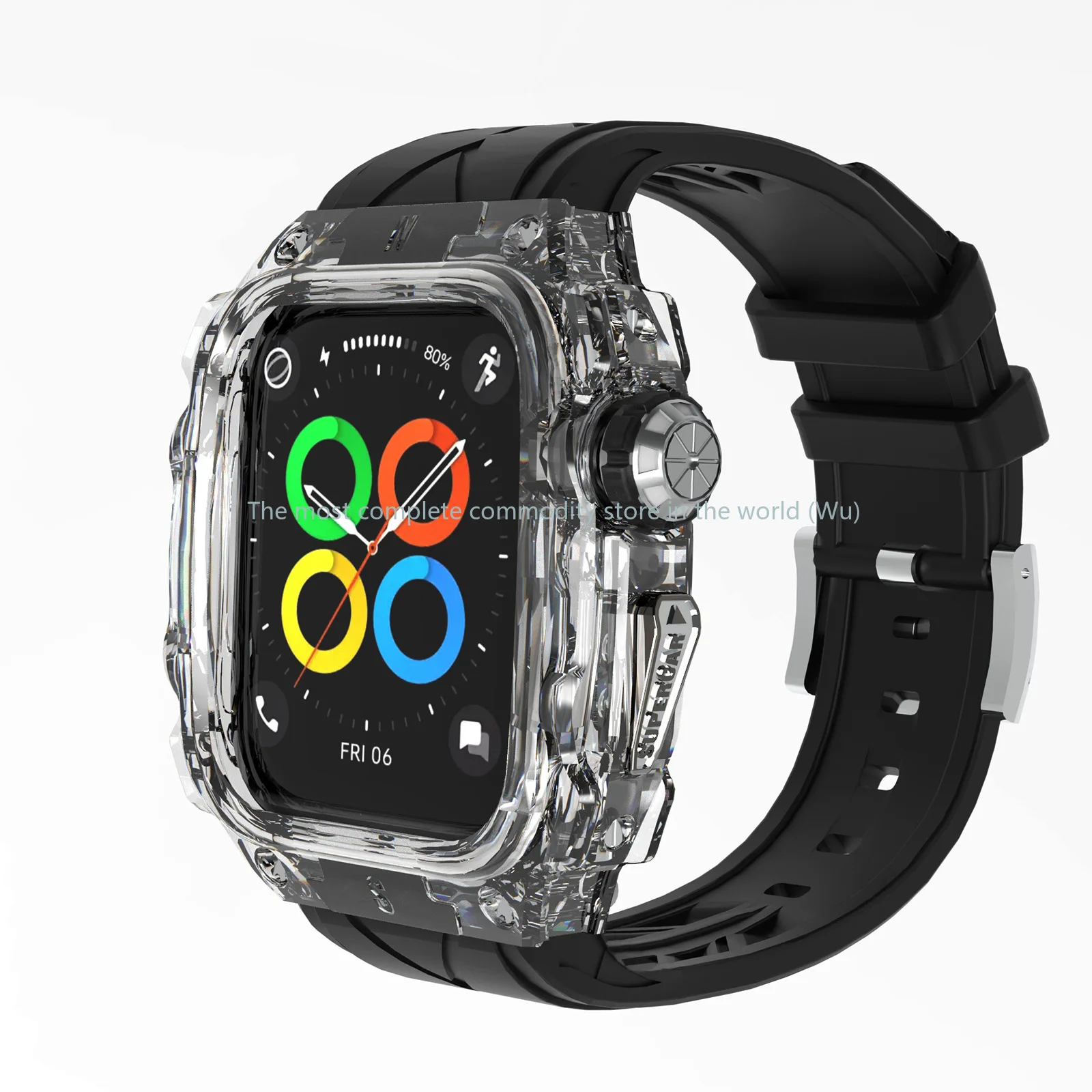 

Applicable to Apple Watch integrated strap iwatch S9876544/45MM contrasting color liquid silicone strap