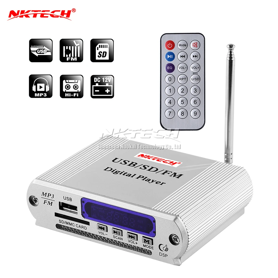 

NKTECH A5 Digital Player Hi-Fi Stereo Stage Decoder Receiver Mini Reader Matching Audio Amplifier FM Radio DVD MP3 SD USB MMC