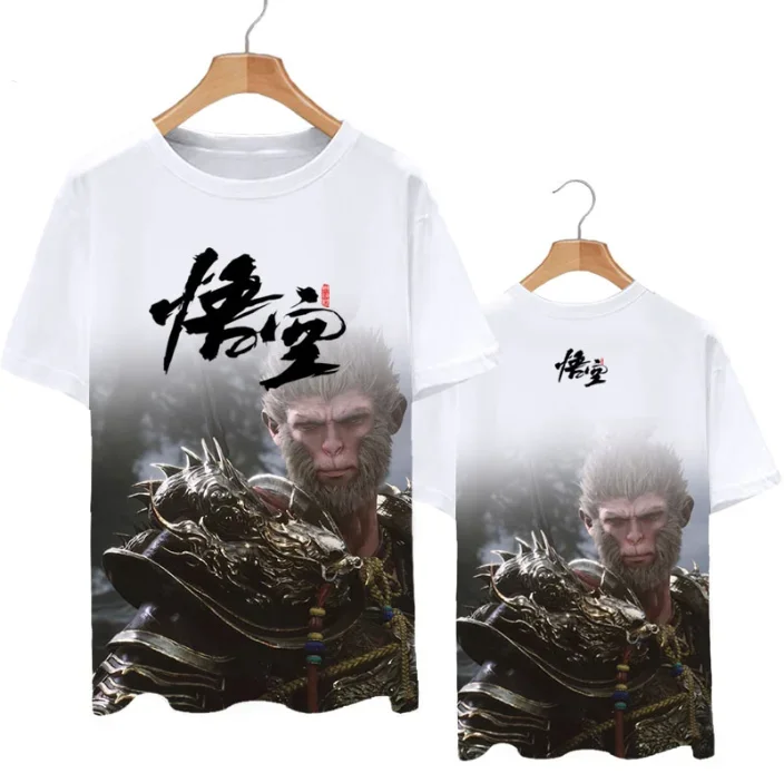 2024 Summer Black Myth Wukong Men's T-shirt Game Character Pattern Short Sleeve 3D Printed New Fashion Men's Children's T-shirt