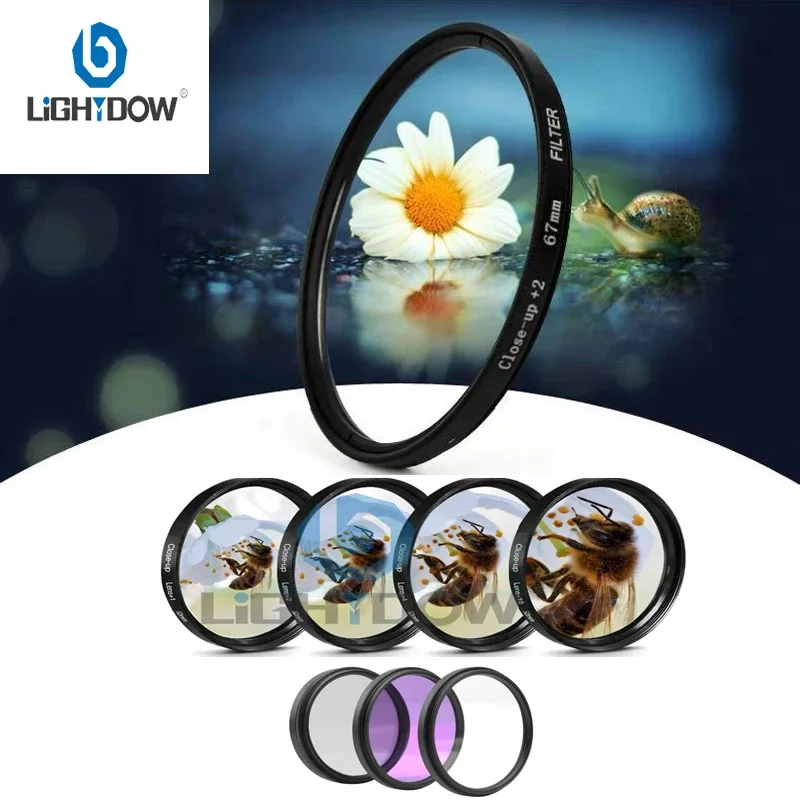 Lightdow Up +1+2+4+10 UV CPL FLD 7in1 Lens Filter Kits for Cannon Nikon Sony Pentax Lens Filter 49mm 52mm 55 58 62 67 72 77 82mm