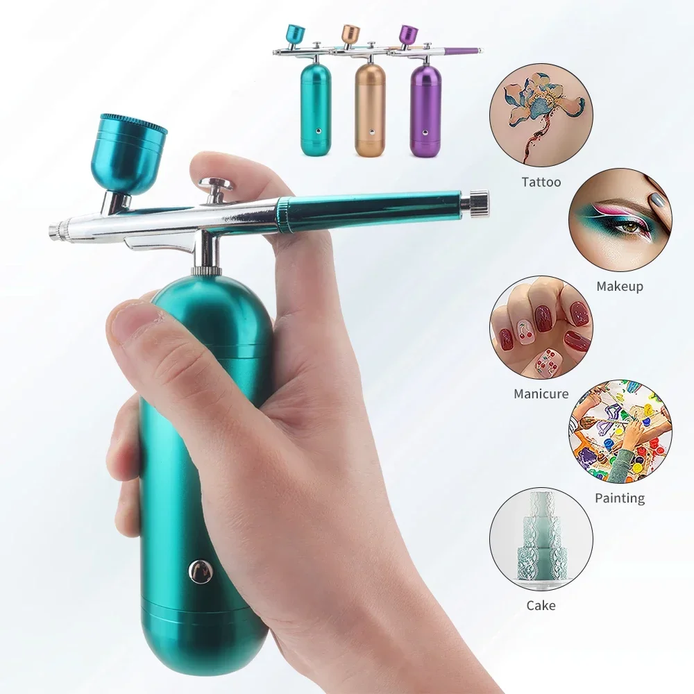 Airbrush Nail Art Painting Kit with Compressor Mini Airbrush for Nail Art Cake Painting Portable Hand Sprayer Gun Airbrush Nail