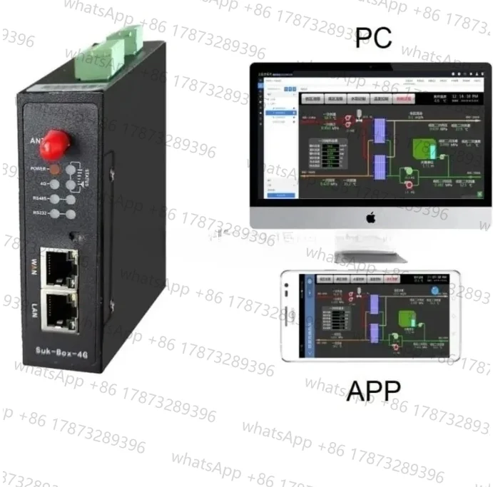 PLC/HMI Remote Control Module IoT Gateway Cloud Box Modbus RTU TCP, RS232 RS485 Ethernet WiFi 4G Router MQTT OPC