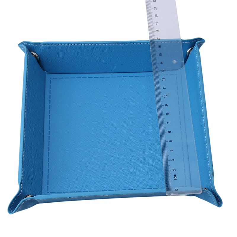 Kreative Klapp Tablett PU Leder Valet Schmuckstück Zusammenklappbare Telefon Schlüssel Brieftasche Münze Desktop Lagerung Kleinigkeiten Box Bins Zubehör – Detail 3