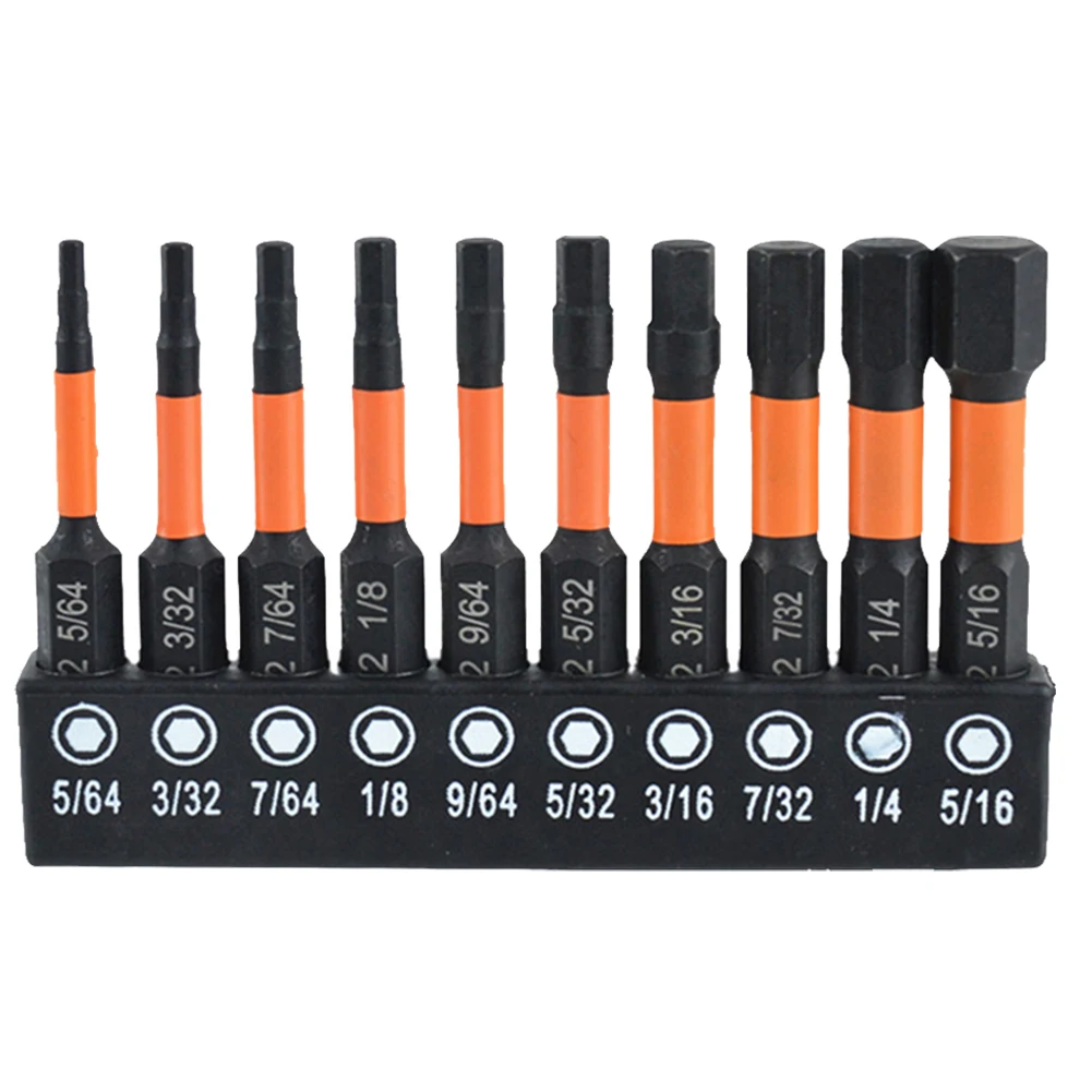 10/20 pezzi set di punte da trapano per chiave a brugola metrica e SAE 1/4 set di punte esagonali con codolo esagonale 2 in set di punte da trapano con chiave a brugola lunga punte esagonali magnetiche