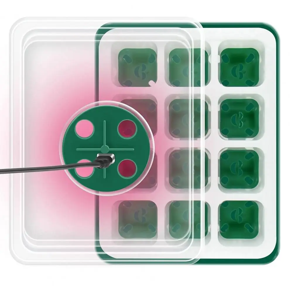 5Pcs Seeds Starter Trays 12-Cell Seedlings Trays Reusable Plant Germination Kit For Greenhouse And Garden Nursery Pots