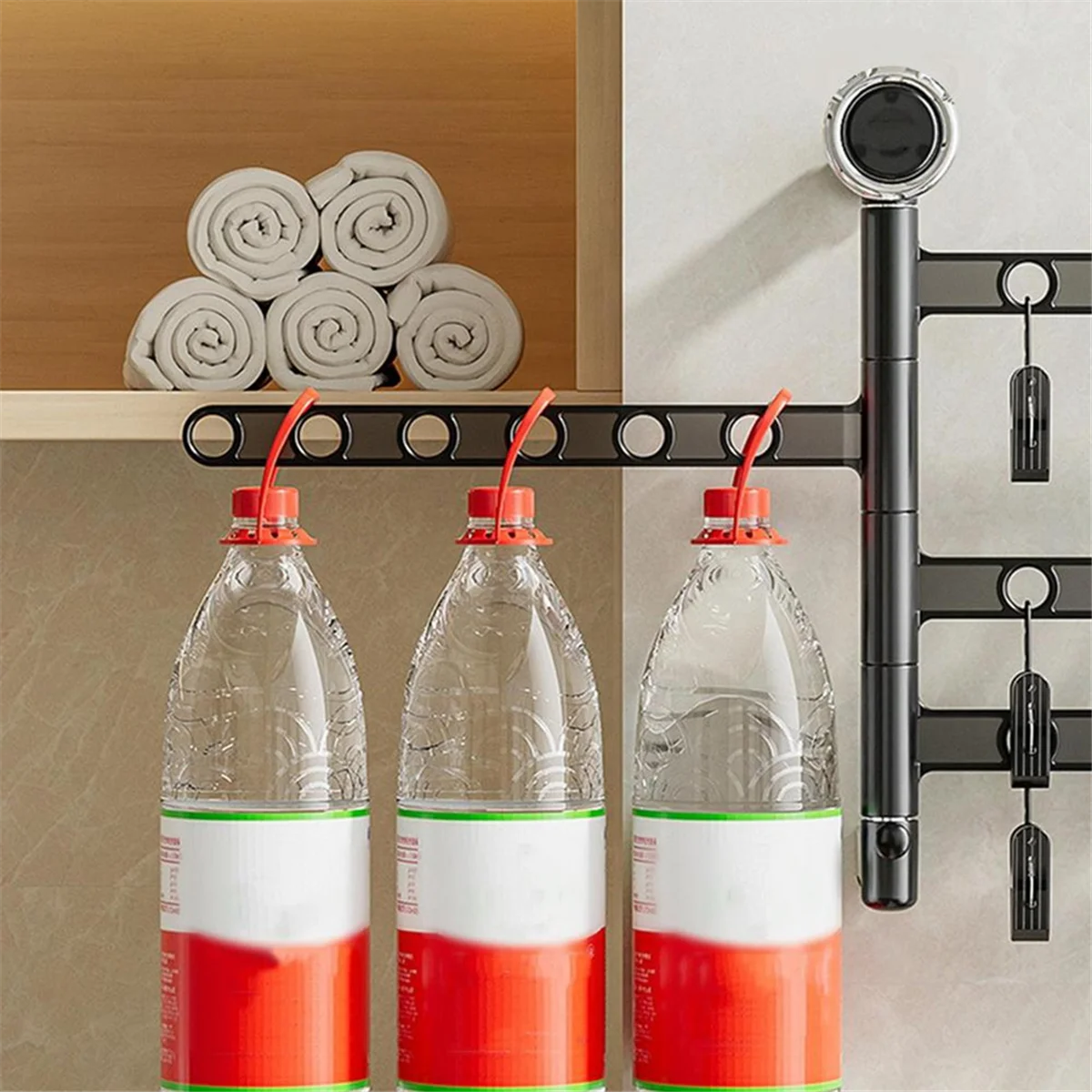 Multi-Functional Drying Rack Socks Underwear Laundry Storage Multi-Clip Wall-Mounted Artifact Balcony Folding Rack A