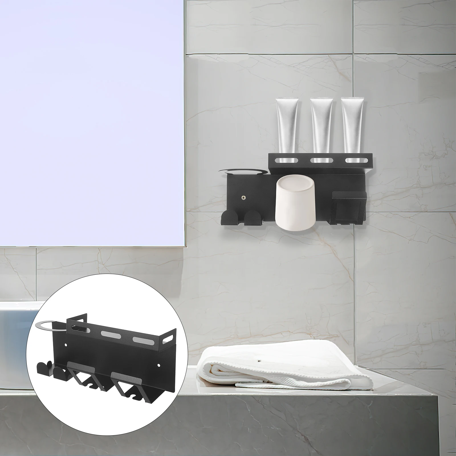 

Stainless Steel Toothbrush Holder Wall Mount Metal Bathroom Rack Stand Dual Cup Holder For Home Supplies Organiser Reusable