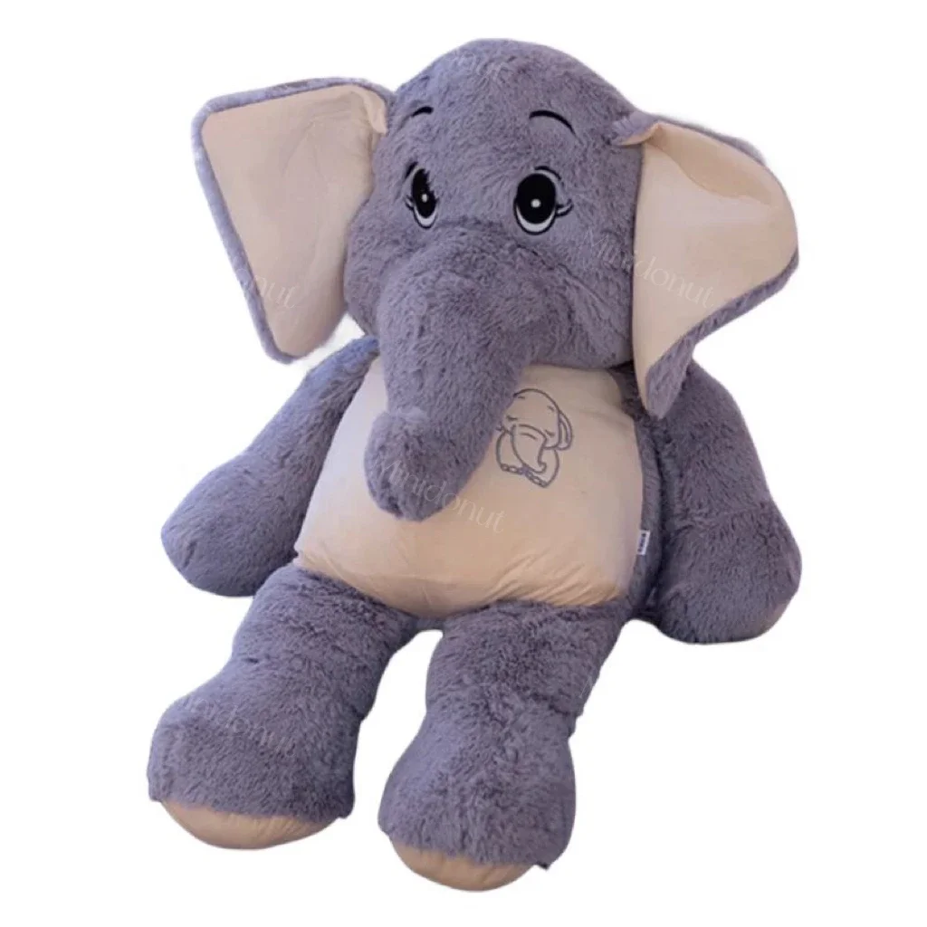 38-98cm Cute Giant Plush Elephant Toy Grey Fill Big Ears Long Hair Gentle Dream Elephant Animal Christmas Holiday Gift For Kids