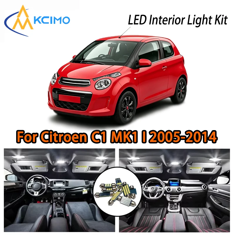 

High Quality LED Interior Lights For Citroen C1 MK1 I 2005-2014, Two Colors Easy Install Decor