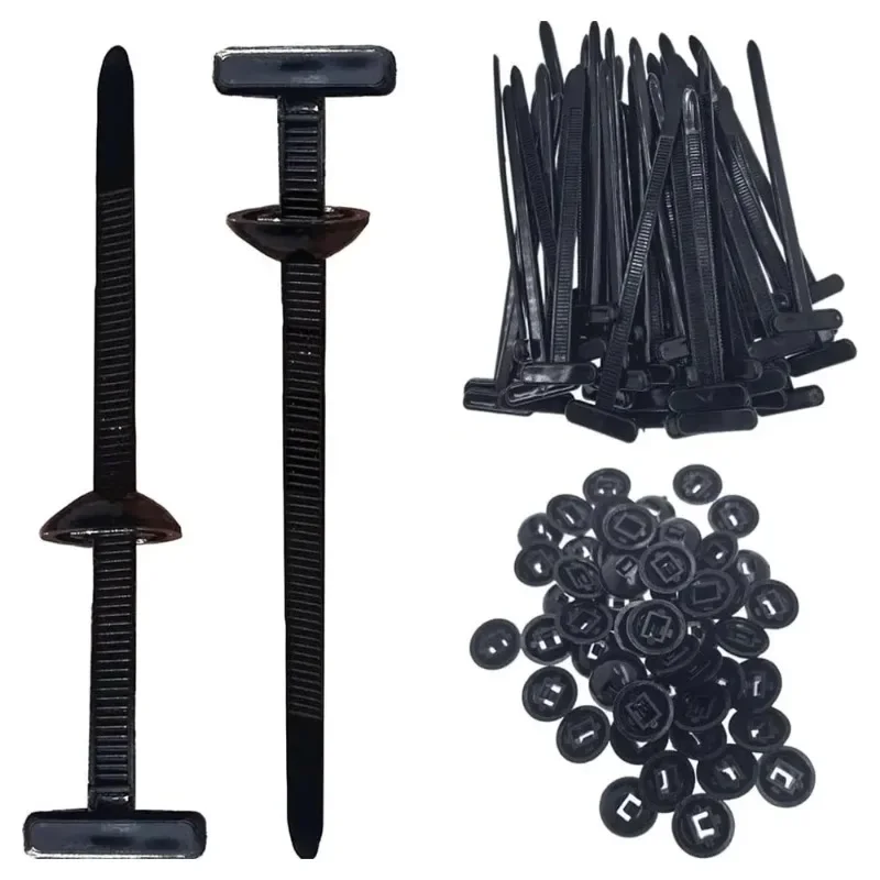 Nylon Cable Tie Buckle Self-Locking Zip Ties Holder With Pin And Button Cable Tie Tool Car Motorcycle Daily Repair 20/50/100PCS