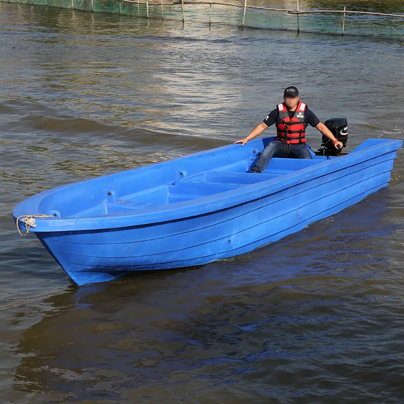 Double-layer plastic sea fishing boat assault boat can be thickened with outboard machine