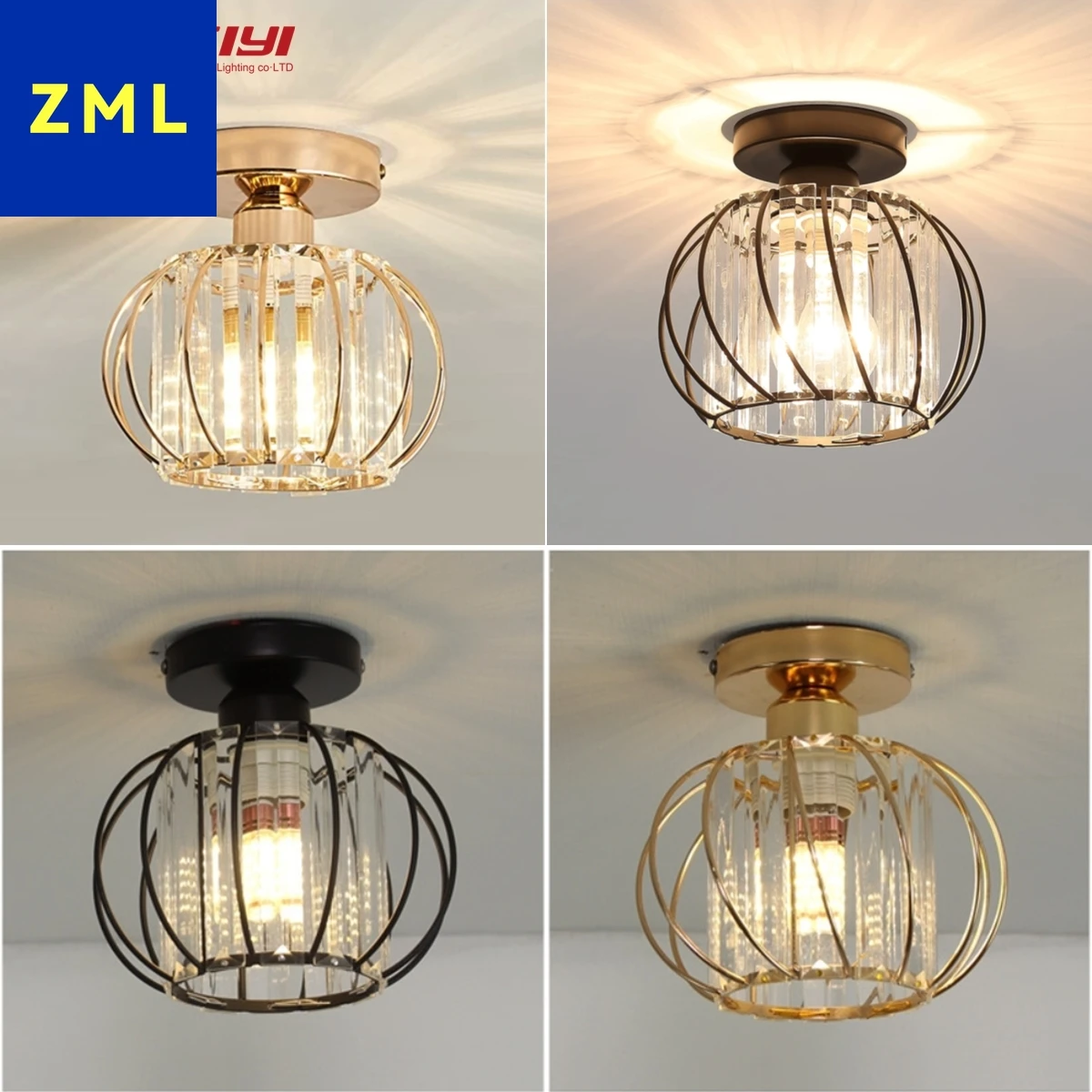 

Nordic Modern K9 Crystal Ceiling Lights Indoor Ceiling Lamp Hallway Stairs Bedroom Lustre Dining Room Fixtures Home Decor